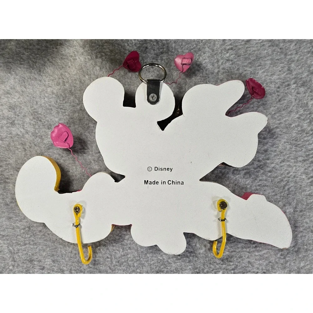 Disney Mickey and Minnie Mouse Wood Wall Hanging Key Holder Love Heart Decor Y2K